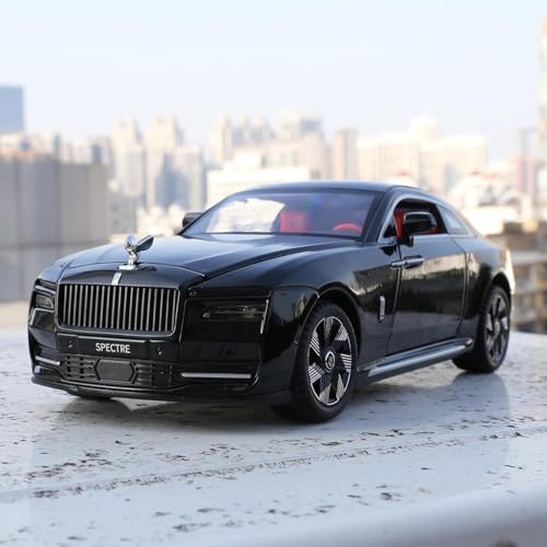 Image of DEOXY 1:24 Rolls Royce Spectre Model Car, Diecast Collectible Pull Back Toy Car with Sound and Light for Adults Kids Boys Girls, Gift Black (XA2412B Black)