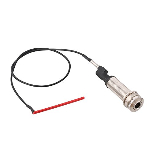 Lyws 1/4" Brass Mono End Pin Jack W/ Red Piezo Pickup Under-Saddle Passive For Ukulele / Acoustic Guitar (For Ukulele) #TOP28