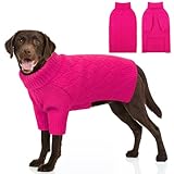 Picture of SUNFURA Dog Sweater Large Size Dogs, XL Dog Sweaters for Winter, Extra Large Breeds Girl Boy Pullover, Pet Knitted Knitwear Fall Sweatshirt for Pitbull, Labrador Retriever, Hot Pink X-Large