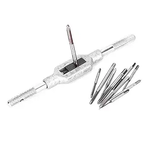 Garosa 11PCs Mini Screw Tap Set Tap Reamer Wrench Handle Tap Reamer Tapping Hand Tool M1 M1.2 M1.4 M1.6 M1.7 M1.8 M2 M2.5 M3 M3.5(#1)