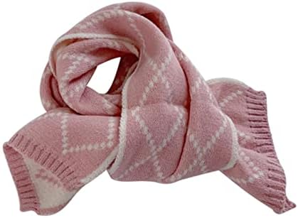 LA HUATE Kids Scarves Autumn Winter Wool Knit Scarf Warm Solid Color Neckerchiefs Collar Neck Warmer