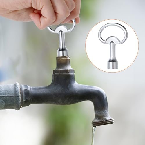 simarro 2 Stück Vierkantschlüssel Steckschlüssel Universal, Metall Dreieck Wasserhahn Schlüssel 8mm, Heizung Entlüftungsschlüssel für Heizkörper Mülltonne Aufzug Elektrokasten Gas Wasser Stromzähler