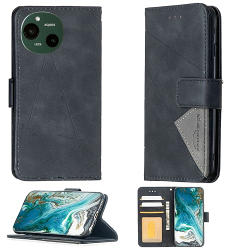 Aroepurt Case Compatible for Sharp Aquos R9 Phone Case Cover Flip Stand Cover PU Leather Wallet Case Black