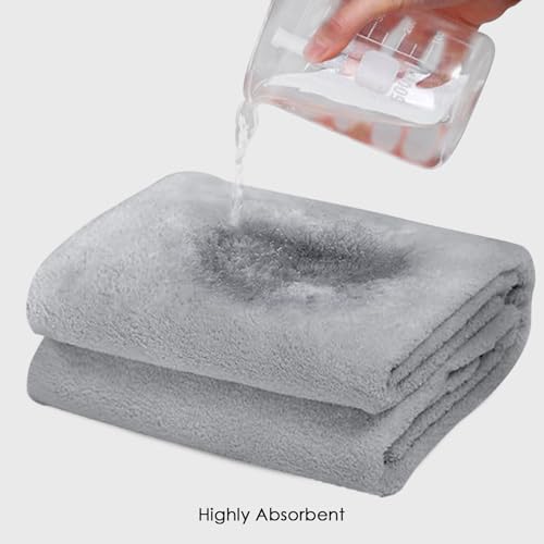 Image of HOUSSE Premium Microfiber Bath Towel - Extra Large 75x150cm Quick Dry Towels for Women Men & Kids | Super Soft Plush 550 GSM | Ultra Absorbent for Home Swimming Sports & Travel (Natural Grey)