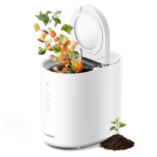 Ouaken OK-255 Electric Composter for Kitchen, 5.5L Large Smart Countertop Compost Bin, Odorless, Quiet, Easy Clean, Turn Food Waste into Fertilizer, 2026 New Indoor Food Waste Compost Machine, White