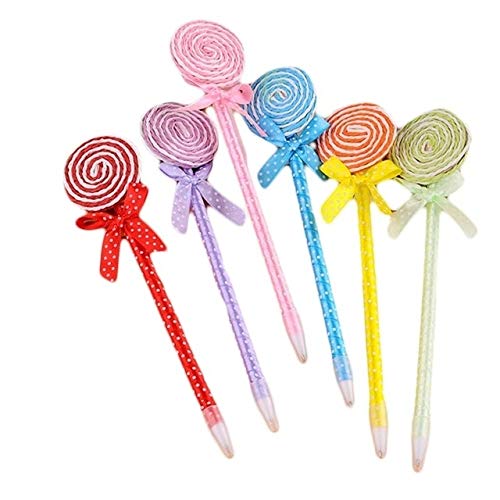 Office & School Supplies 10 PCS Cute Cartoon Pen Bow Circle Lollipop Bow Style Ballpoint Pen(Random Color Delivery) (Color : Random Color Delivery)