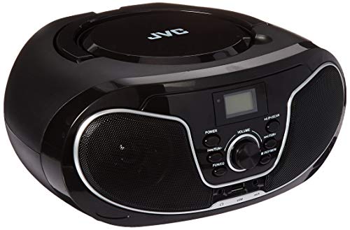 JVC RD-N327 portátil Bluetooth rádio CD/MP3 player Boombox (110-240V), Preto, Small