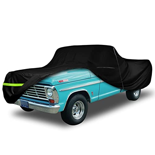 Image of Waterproof Car Cover Replace for Ford F100 F250 1961-1972, F100 F150 F250 1973-1991 2 Door Regular /Standard Cab Long Bed 8ft, All Weather Classic Truck Cover for Snow Rain Prodection