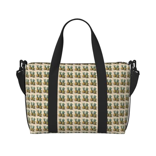 Sac de voyage en toile souple imprimé motif ananas moderne