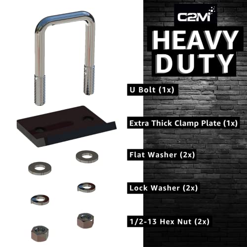 C2M Super Heavy Duty Trailer Hitch Tightener For 2" & 1.25" Hitches | 50% Stronger Than Competitors, Anti Rattle Stabilizer For Hitch Mount Bike & Cargo Rack Too | Rust-Free Lock #TOP1