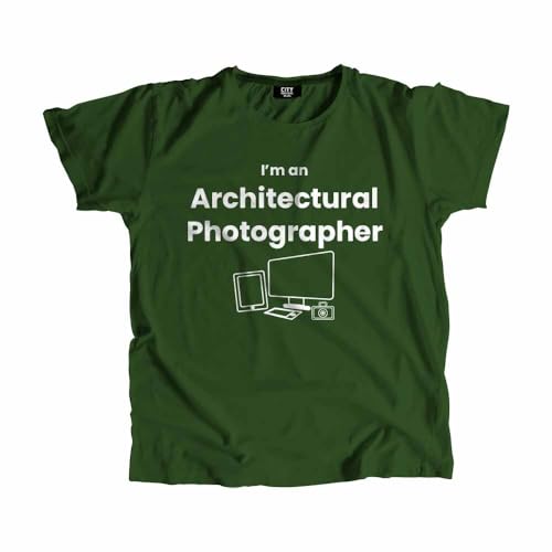 T-shirt photographe d'architecture vert olive pour hommes et femmes