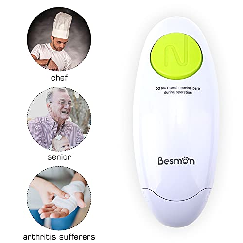 Electric Jar Opener, Kitchen Gadget Strong Tough Automatic Jar Opener For New Sealed Jars,The Hands Free Jar Opener with Less Effort to Open (White)