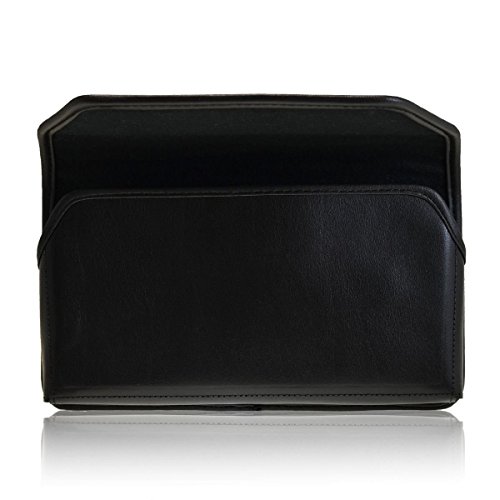 Turtleback Black Leather Holster Case Pouch With Flush Belt Clip - Made In Usa Fits Samsung Galaxy Mega 6.3 With Ob / Ballistic Case- Made In Usa #TOP4