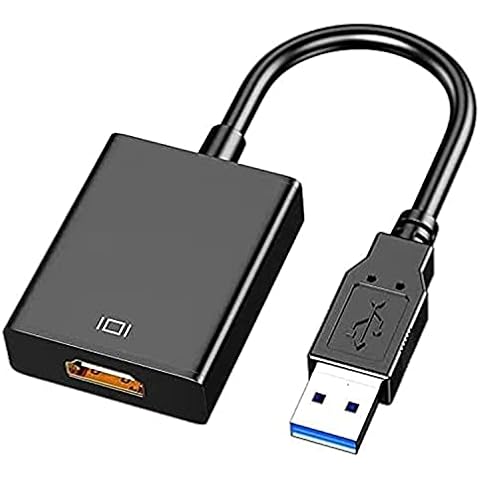 USB to HDMI Adapter, USB 3.0 / 2.0 to HDMI 1080P Full HD Video Audio Multi Monitor Converter Adaptor for PC Laptop Projector HDTV Compatible with Windows XP 7/8/8.1/10 (NO MAC & VISTA) Cover