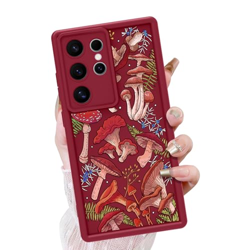Coque Samsung S22 Ultra antichoc TPU souple silicone protection motif champignon rouge