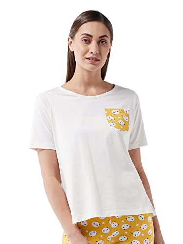 Image of Miss Chase Women's White Round Neck Short Sleeves Printed Regular Length T-Shirt