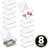 mDesign Set of 8 Craft Sorting Box — Storage Box with Hinged Lid for ...