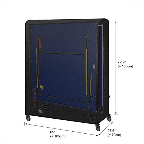 INMUA Table Tennis Table Cover Waterproof, Heavy Duty 420D Oxford Fabric, Windproof, Anti-UV, RIP Proof Ping Pong Table Cover Indoor/Outdoor (165 X 70 X 185 CM)