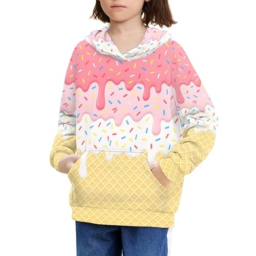 Image of Coloranimal Unisex Girls and Boys Long Sleeve Hoodies Hoody Athletic Pullover Sweatshirts Tops Age 6-16year