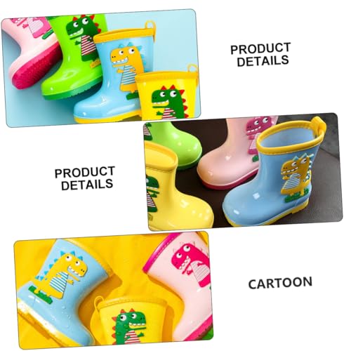 1 Pair Children Rain Boots Waterproof Cartoon Dinosaur Rainshoes PVC Non Slip Rain Footwears Outdoor Boot for Kids Toddlers4