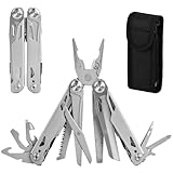 Ecofocet 17-in-1 Multi Tool, Faltbares Multifunktion Zange Werkzeug Edelstahl, mit Zange Schraubendreher Messer Säge, Multifunktionswerkzeug zum Heimwerken Outdoor Camping, Geschenke für Männer