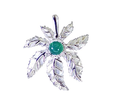 Pendentif onyx vert argent véritable, un bijou de gemmes durables qui ne verdit pas