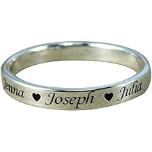 Personalized Sterling Silver Ring for Women Free Engraving Custom Name Ring Jewelry Gift Size 4-12