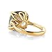 Gem Stone King 18K Yellow Gold Plated Silver Green Prasiolite Engagement Ring For Women (9.72 Cttw, 14MM Cushion Checkerboard, Size 5)