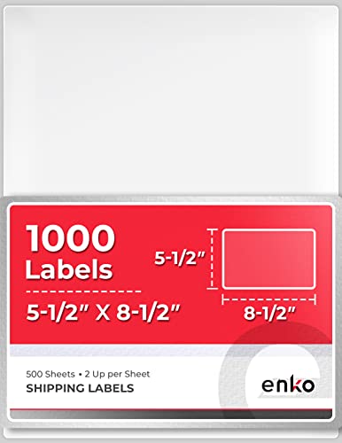 enKo 5-1/2 x 8-1/2 Inch Label - White Blank -
