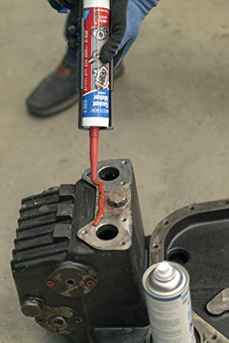 Image of WEICON Gasket Maker | 310 ml | Special adhesion Sealent for car engine, motorbike, metal, glass, ceramic and more | Resistant to High-Temp, pressure, aging and UV | Permanently elastic (Red)
