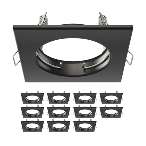 ledscom.de 12 pièces cadre d'encastrement au plafond RIR, carré, noir mat