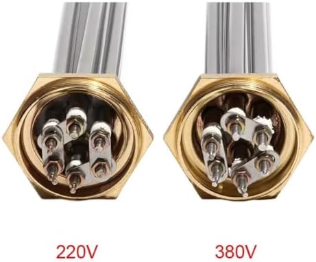 1 1/4Inch DN32 Hexagon Thread Tri-clamp Heater Electric Heating Element for Solar Water Tank 220V/380V 3KW/4.5KW/6KW/9KW/12KW 1Pcs(220V,9KW 290mm 201SUS) - 3
