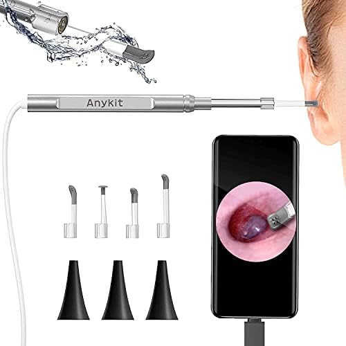 Anykit USB Otoscope for PC & Android Device(NOT for iPhone/iPad), Ultra Clear View Ear Camera with Ear Wax Removal Tool, Waterproof Ear Scope Endoscope with LED Lights, Ear Cleaning Spoons