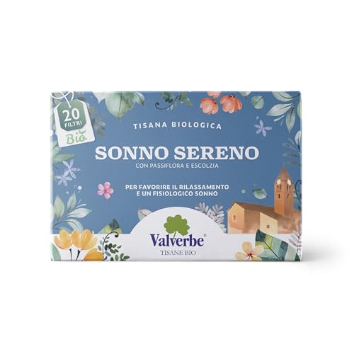 Valverbe Tisane - Sereno biológico para dormir, 20 filtros, paquete de 6 - 180 g