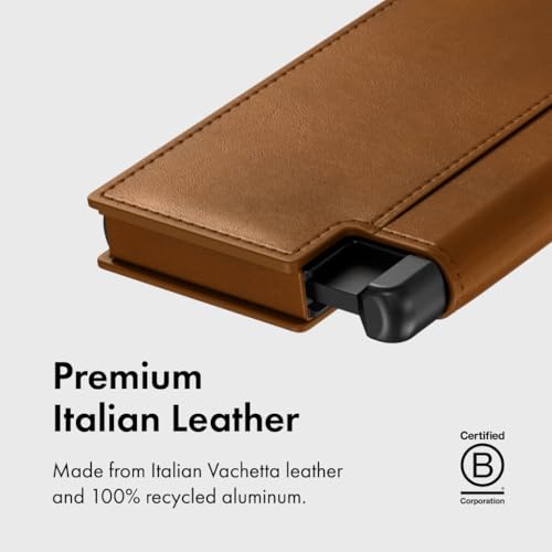 Ekster Men's Wallet PRO | RFID Blocking Parliament Leather Minimalist Wallet | Holds 14 Cards & Cash | Slim Cardholder for Men w/Push Button Designed for Quick Card Access | Tan2
