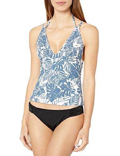 Anne Cole Studio Women's Triangle Tankini Swim Top, Textured Palm Print, Medium