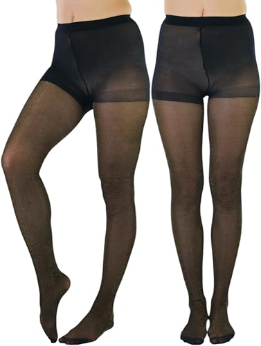 Image of ToBeInStyle Women's Shine & Shimmer Metallic Pantyhose Opaque Lurex Tights