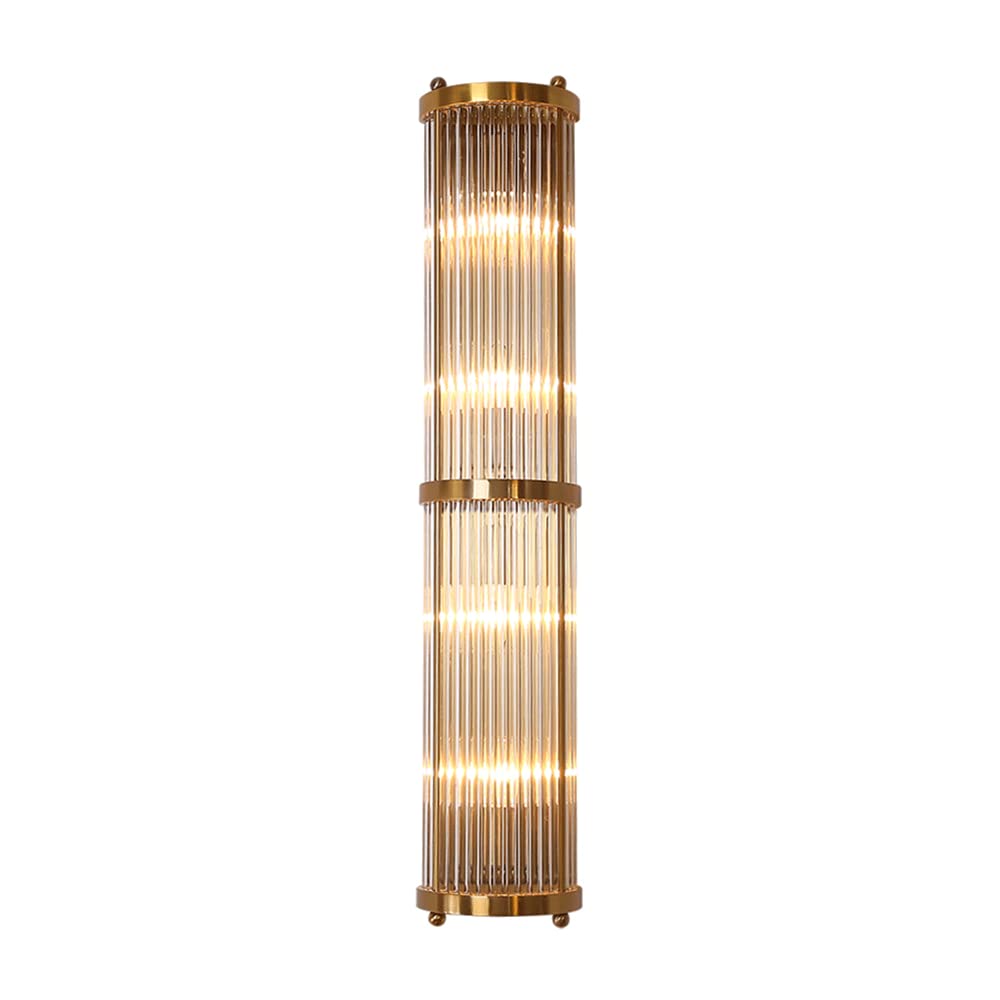 CWCQGH Wall Sconces, Postmodern Living Room Wall Lamp, Electroplated Metal Long Wall Light with Glass Strip Lampshade, Simple Bedroom Bedside Wall Sconce, Corridor Stairwell Wall Washer Socket*3