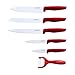 Inox Trade Modernes Design Messer-Set 5-TLG inkl. Schäler Kochmesser Fleischmesser Rot