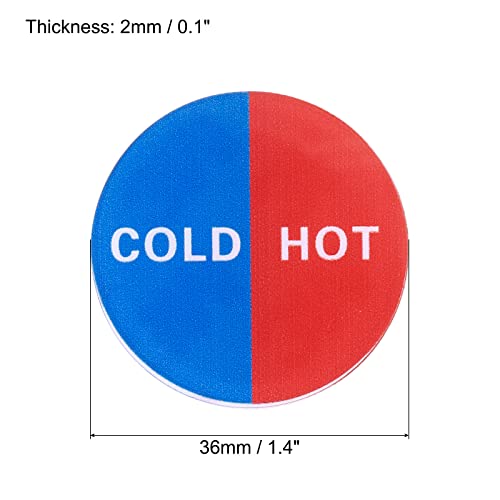 PATIKIL Self Stick Cold/Hot Water Label, 10 Pack Acrylic Round Sticker Signs for Faucets Sinks Multicolor - Image 2