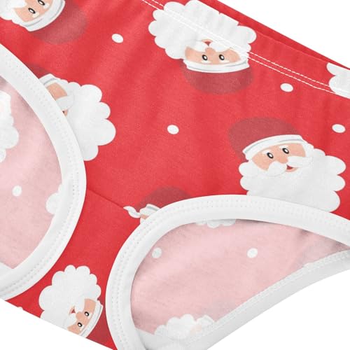 Christmas Santa Claus Girls' Underwear Cotton Winter Red Girls Briefs Soft Toddler Underwear 2T4