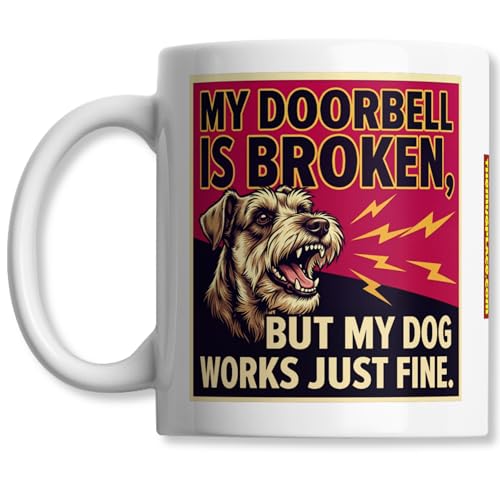 Witty & Standoffish �V���i�E�U�[�e���A �M�t�g�}�O - MY DOORBELL IS BROKEN, BUT MY DOG WORKS JUST FINE - �Ђ��𐶂₵���{�[�J���K�[�f���K�[�h �z�[��&�f�X�N �R�[�q�[�J�b�v - 1