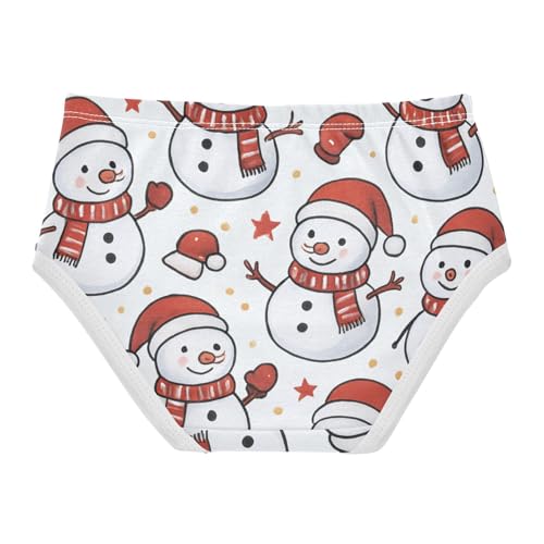 GuoChe Elastic Waistband Panties Organic Underwear for Girls Christmas Snowmen in Sizes 2T,3T, 4T, 5T, 6Y and 8Y2