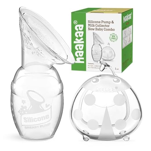haakaa Silicone Breast Pump and Ladybug Breast Shells Combo for Breastfeeding Moms to Collect Breast Milk| Pumping and Nursing| Portable Breastmilk Catcher(pump-4oz/100ml,1pk; Shell-2.5oz/75ml,1pk)