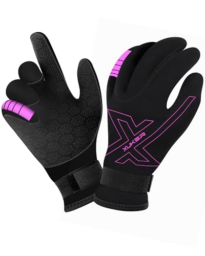 XUKER Neoprene Gloves Women Men, 3mm Wetsuit Dive Gloves Keep