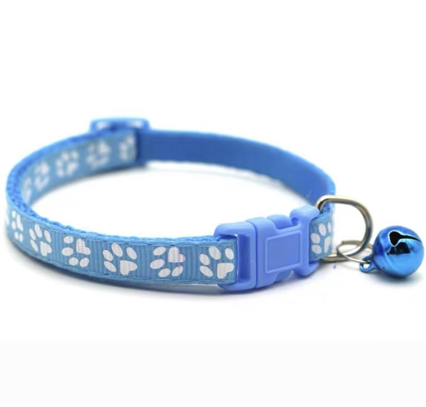 12er-Pack Hundehalsbänder – Pfotenabdruck Design, Verstellbar (17–26 Cm), Mit Schnellverschluss Für Welpen & Katzen (Größe S)