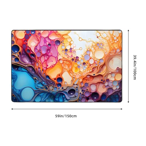 Tapis imprimé marbré multicolore doux et absorbant pour sol de cuisine et bain - 4
