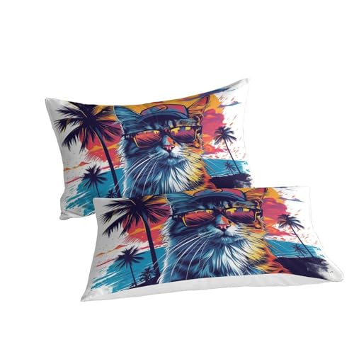 Housse de couette chat 3D de qualité supérieure en microfibre douce 220x240 - 3