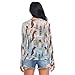 Winter Penguin Tree See Through Tops for Women Mesh Sheer Tops Long Sleeve Women Blouse Handle Zipper Swimming Pool Camping Beach Size M