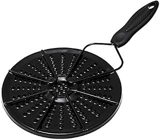 Tongdejing Heat Diffuser for Induction Hob, Heat Diffuser Heat Spreader Plate with Heat Proof Handle | Cooker Plate Stovetop Simmer Ring Disk for Electric and Gas Stove(Black)
